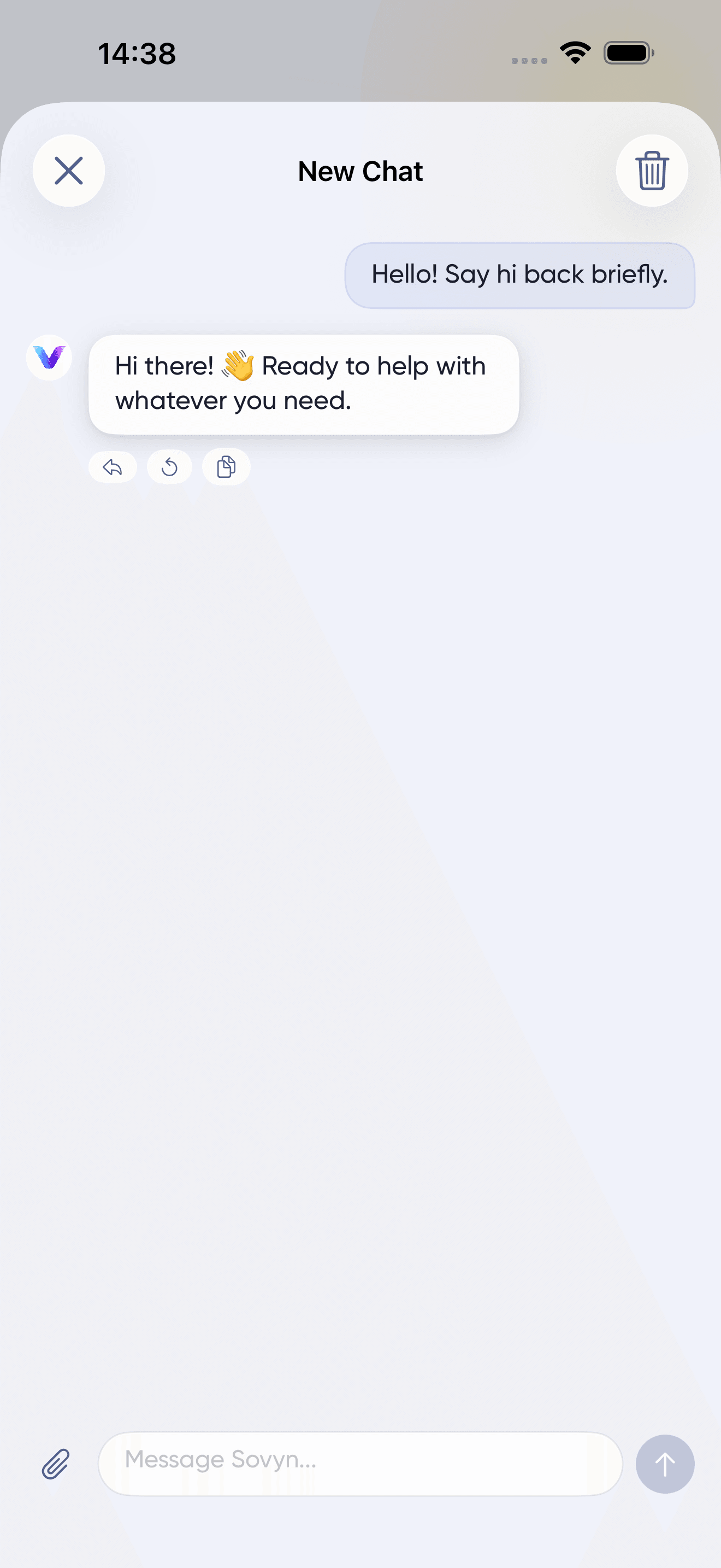 Sovyn Chat conversation